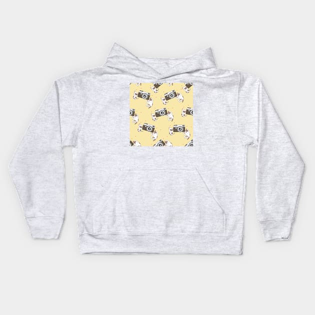 Cute Cats Pattern Camera Kids Hoodie by chimmychupink